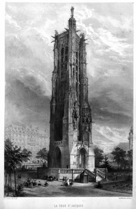 La tour Saint-Jacques à Paris au XIXe siècle.