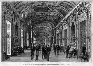 Le vestibule du Sénat, ancienne salle du Trône, Palais du Luxembourg. Gravure dans « Le Monde Illustré » 1883. Collection privée. - Unknown artist