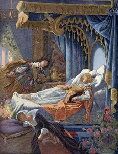 La Belle au bois dormant de Perrault. Chromolithographie du 19e siècle
