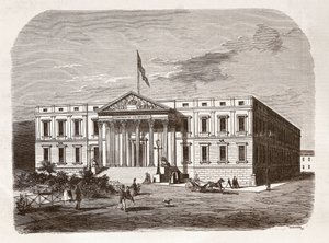 Le Parlement espagnol (Congreso de los Diputados), Madrid. Gravure du 19e siècle - Unknown artist