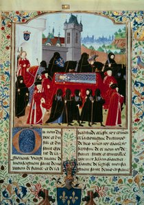 Le corps du défunt roi Charles VI est emporté, derrière le cortège le nouveau roi Charles VII (22/10/1422) - Unknown artist