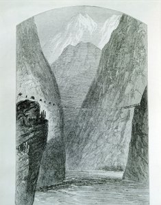 Le pont sur le fleuve Apurimac, gravure. Pérou - Unknown artist