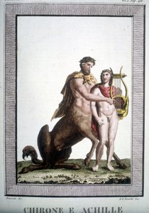 Le centaure Chiron et Achille - dans Dizionario mitologico - Unknown artist