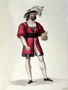 Le personnage interprétant la Virilité dans le ballet « Il noce di Benevento » par le compositeur autrichien Franz Xaver Süssmayr (1766-1803). Illustration du XIXe siècle - Unknown artist