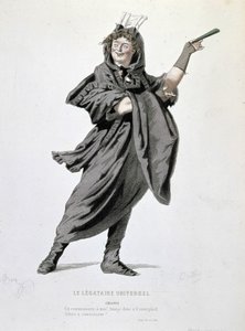 Le personnage de Crispin dans "Le légataire universel" (1708) par Jean François Regnard (1655 - 1709). Gravure du 19ème siècle. - Unknown artist