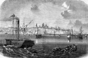La ville de Montevideo en Uruguay en 1864