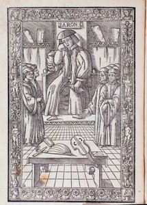 Le compositeur et théoricien musical Pietro Aaron parmi ses étudiants. Illustration de Toscanello in musica