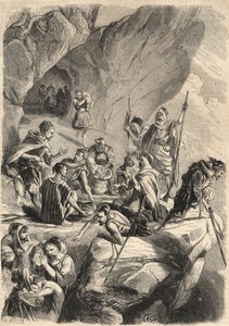 Les faux-monnayeurs de Kabylie en 1857. Gravure dans « Le Monde illustré » de 1857. Collection privée.