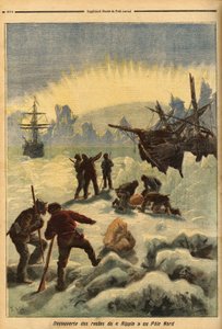 La découverte des restes du Ripple (navire norvégien), pris dans la glace au pôle Nord - Unknown artist