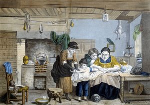 Les doigts coupés : scène de médecin de famille - Unknown artist