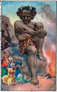 Le géant. Les merveilleuses aventures de Sinbad le marin. Conte populaire des mille et une nuits. Chromolithographie de la fin du XIXe siècle. - Unknown artist