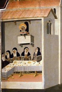 Les bonnes sœurs mangent du poisson. 13ème siècle - Unknown artist