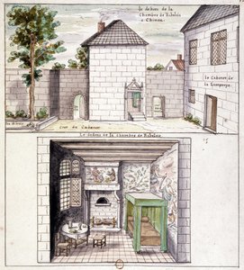 La maison de Rabelais à Chinon - aquarelle - Unknown artist