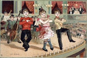 La gigue : danse folklorique. Chromo de la fin du 19ème siècle - Unknown artist