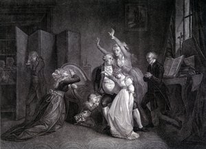 Le dernier entretien de Louis XVI avec sa famille (Marie Antoinette et Louis XVII). Gravure du XIXe siècle. - Unknown artist