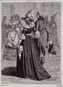 Le chapeau éclair des dames de Paris en 1778 - dans "Les merveilles de la science" par Louis Figuier