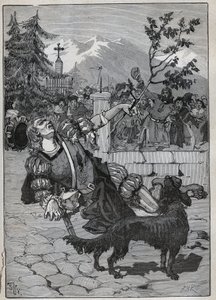 Le tilleul de Fribourg : un soldat de la Confédération helvétique est venu à Fribourg pour annoncer la victoire de la Suisse contre Charles le Téméraire à la bataille de Morat le 22 juin 1476 avec une branche de tilleul du champ de bataille. - Unknown artist