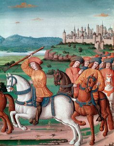 La folie de Charles VI (1368 - 1422). Le 5 août 1392, dans la forêt du Mans, il commence à avoir des crises de folie furieuse : criant à la trahison, il attaque sa propre troupe et tue quatre personnes. Miniature des « Chroniques d