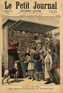 Les marchands et leurs étalages sur le boulevard le jour de l