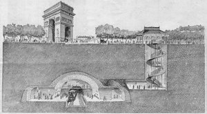 La station de métro "Étoile" à Paris. Gravure de 1895 - Unknown artist