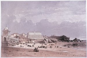Les nouveaux bains de la côte des fous et le casino à Biarritz, XIXe siècle - Unknown artist