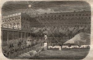 Le canon de midi (canon solaire) au Palais Royal à Paris. Gravure de 1857 dans « Le Musée des Sciences » - Unknown artist