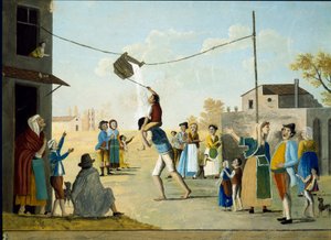 Le jeu populaire du seau à Naples Peinture anonyme. XIXe siècle Naples Museo Nazionale di San Martino - Unknown artist
