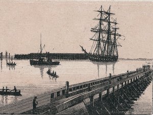 Le port de la ville de Calais dans « Le Monde Illustré 168 vues » sans date (fin XIXe siècle) - Unknown artist