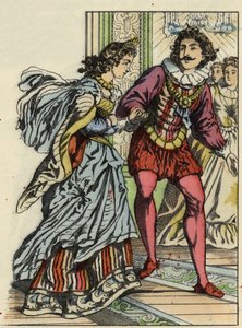 Le prince invite Cendrillon à danser. Illustration du conte de Charles Perrault « Cendrillon ou La petite pantoufle de verre » - Unknown artist