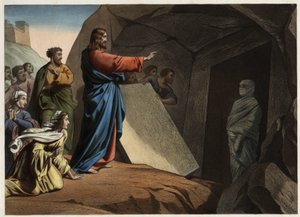 La résurrection de Lazare. Gravure anonyme du milieu du 19ème siècle
