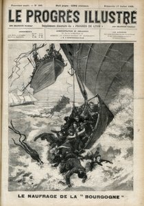 Le naufrage du transatlantique La Bourgogne. Gravure dans "Le progrès illustre" de juillet 1898. - Unknown artist
