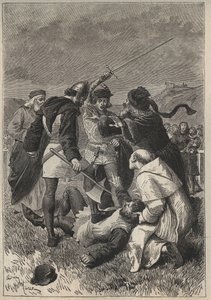 La calomnie épargne par Rothsay - illustration du 19ème siècle pour le roman historique « La Jolie Fille de Perth ou la Saint-Valentin » de Walter Scott (1771-1832)