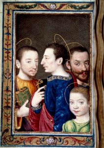 Les fils de François I (1494-1547) : François (1518-1536) dauphin, Henri II (1519-1559) et Charles (1522-1545). Miniature dans « Livre d
