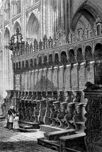 Les stalles de la cathédrale de Bayeux - gravure - Unknown artist