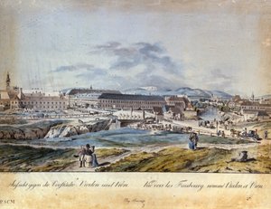 Les faubourgs de Vienne (Vieden) en Autriche au 19ème siècle