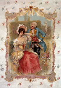 La douce confession Un homme courtisant une femme au 18ème siècle. Lithographie du 19ème siècle - Unknown artist