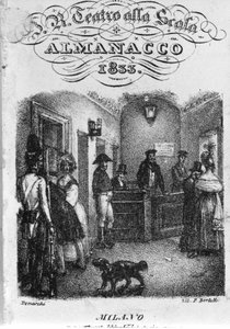 La billetterie du teatro alla Scala, almanach de 1833.