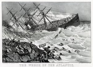 Le naufrage du RMS Atlantic, paquebot transatlantique de la White Star Line, sur la côte de la Nouvelle-Écosse - Unknown artist
