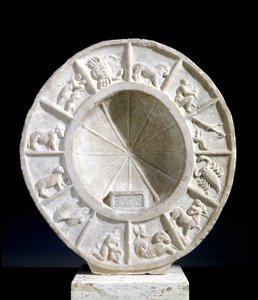 Les signes du zodiaque représentés sur un méridien solaire du XVe siècle.