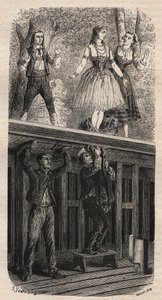Trucs de théâtre - métamorphose - gravure de 1875 - Unknown artist
