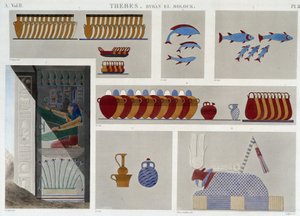 Thèbes : Bybân el Molouk. pl 87 : Peintures de la 5e tombe des rois à l