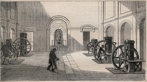 Presse monétaire Thonnelier à La Monnaie de Paris - gravure de 1877 - Unknown artist
