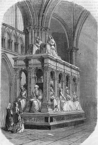 Tombeau de Louis XII roi de France (1462-1515) et Anne de Bretagne (1477-1514). Gravure du 19ème siècle. - Unknown artist