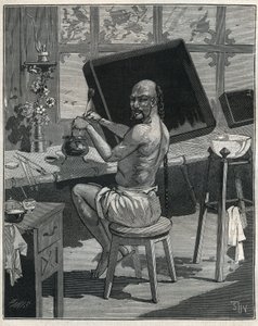 Laque de Tong en Chine. Gravure de 1885 dans 