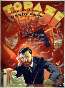 Topaze, pièce de théâtre de Pagnol, vers 1930-1940 (affiche)