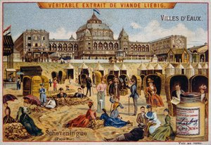 Touristes sur une plage à Scheveningen, Hollande - Unknown artist