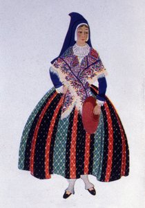Costume traditionnel de jeune fille béarnaise - Unknown artist