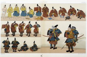 Vêtements traditionnels de samouraï japonais - dans « Le costume historique » de Racinet - Unknown artist