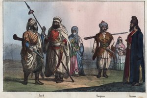 Costumes traditionnels kurdes - Géorgien - Arménien - Unknown artist