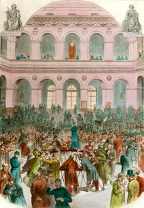 Bousculade des agents de change à la Bourse de Paris - Unknown artist